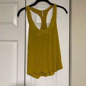 Mustard flowy tank top